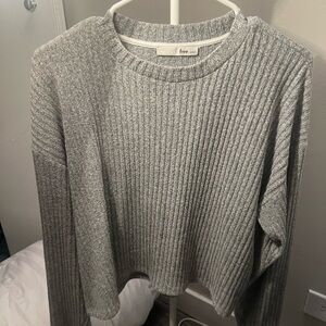 Free People Grey Ribbed Sweater